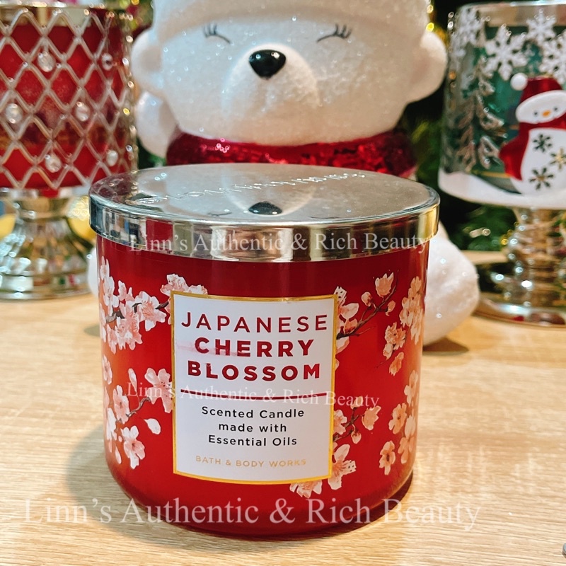 JAPANESE CHERRY BLOSSOM - Nến Thơm 3 Bấc Bath &amp; Body Works Usa