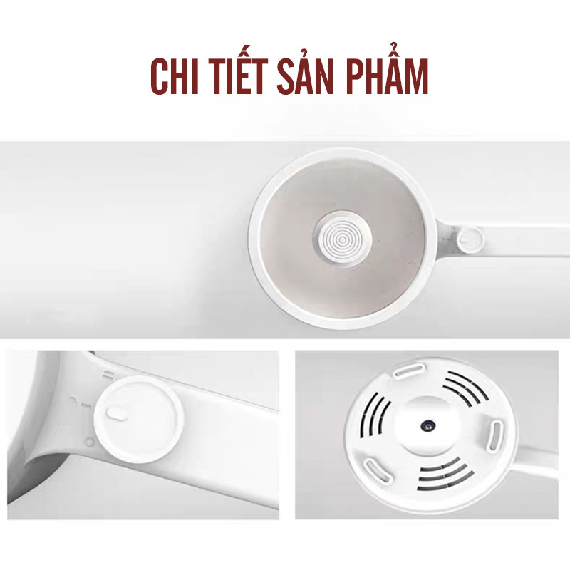 Nồi Nấu Mì Nồi Lẩu Điện Mini Chảo Lẩu Chống Dính Đa Năng Dung Tích 1.5L Công Suất 600W 2 Chế Độ Nhiệt Bảo Hành 12 Tháng