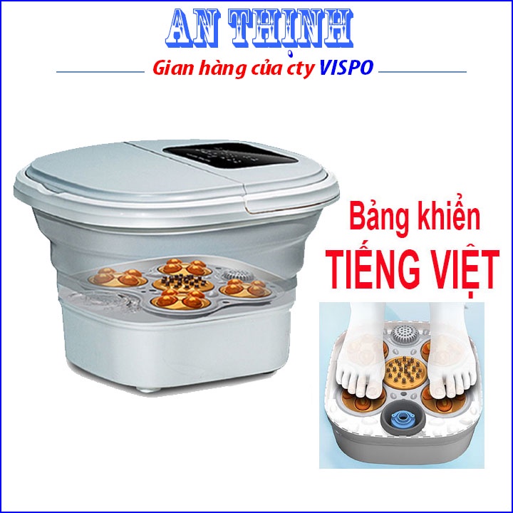 Bồn ngâm chân massage tự động - máy ngâm chân mát xa sục khí có thể gấp gọn, giúp lưu thông khí huyết thư giãn.