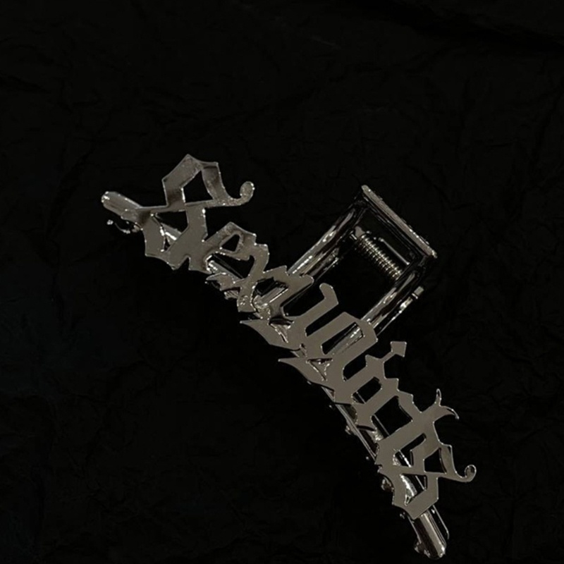 Kẹp Tóc Kim Loại Chống Trượt In Chữ Thời Trang