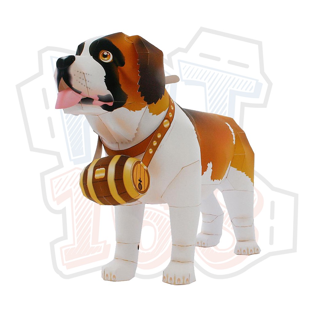 Mô hình giấy động vật Chó Saint Bernard