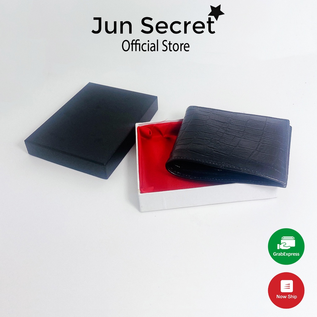 Ví nam da cá sấu cao cấp kiểu dáng ngang thương hiệu Jun Secret JS-MINICS65 sang chảnh màu đen