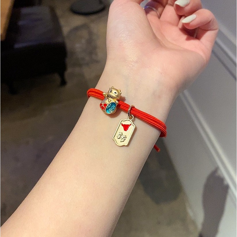 [Mã FAMAYFA giảm 10K đơn 50K] Vòng tay charm đẹp, cột tóc may mắn năm mới hình mèo thần tài và trâu vàng cao cấp | BigBuy360 - bigbuy360.vn