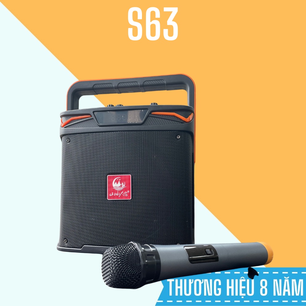 Loa bluetooth hát Karaoke kèm micro S63, Loa công suất lớn