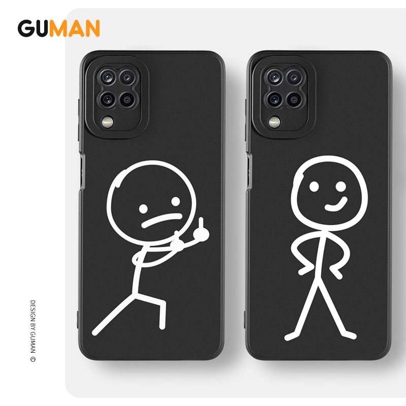 Ốp lưng GUMAN mềm màu đen độc lạ cặp đôi dễ thương đẹp cho samsung A03 A12 M12 F12 A13 A32 M32 A51 M40S A515F A52 A52 4G 5G kute XYB122