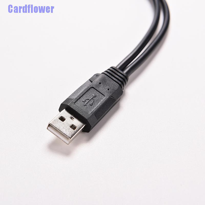 Cardflower  USB 2.0 A Male To 2 Dual USB Female Jack Y Splitter Hub Power Cord Adapter Cable