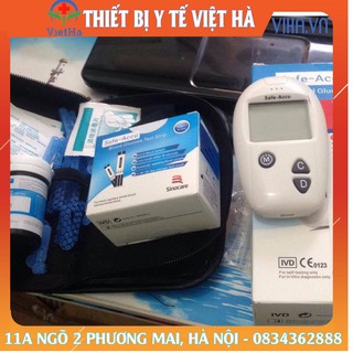 Que thử tiểu đường safe accu SINOCARE hộp 50 que và 50 kim date 12/2024
