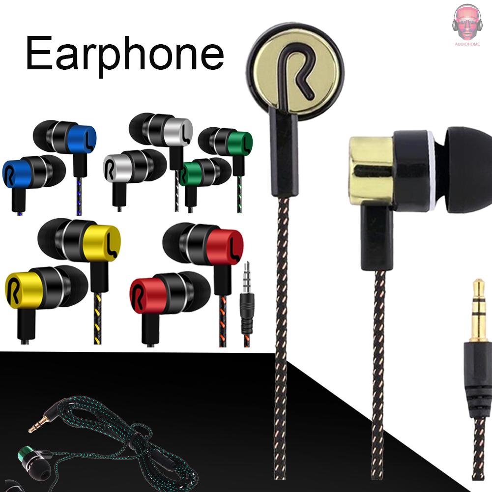 (Giao Hàng Nhanh) Tai Nghe Nhét Tai Dây Bện Màu Bạc Phổ Biến Cho Điện Thoại Di Động MP3