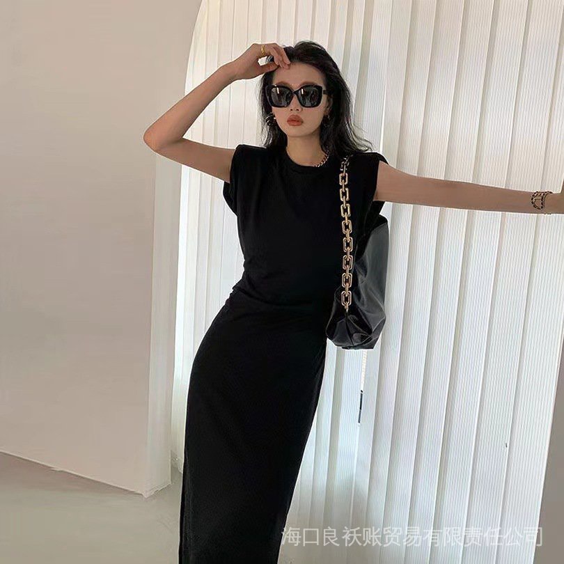 Đầm Dài Vừa Vặn Màu Đen Phong Cách Hepburn Pháp Thời Trang Cao Cấp 2022 Cho Nữ