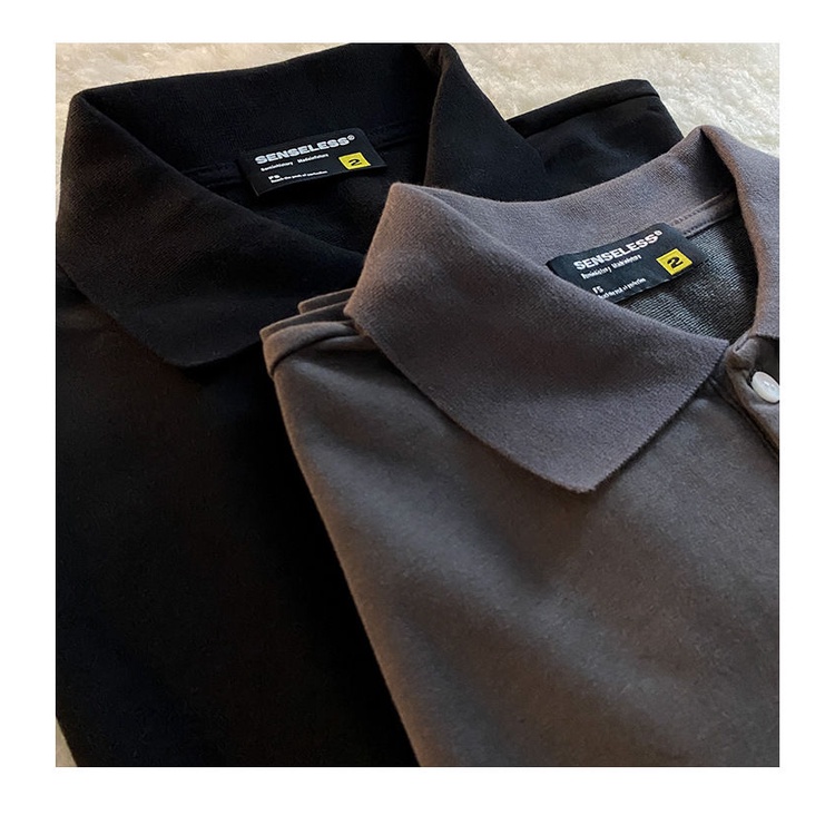 Japanese Retro Cartoon Bear Print Loose Long-sleeved Polo Shirt | BigBuy360 - bigbuy360.vn