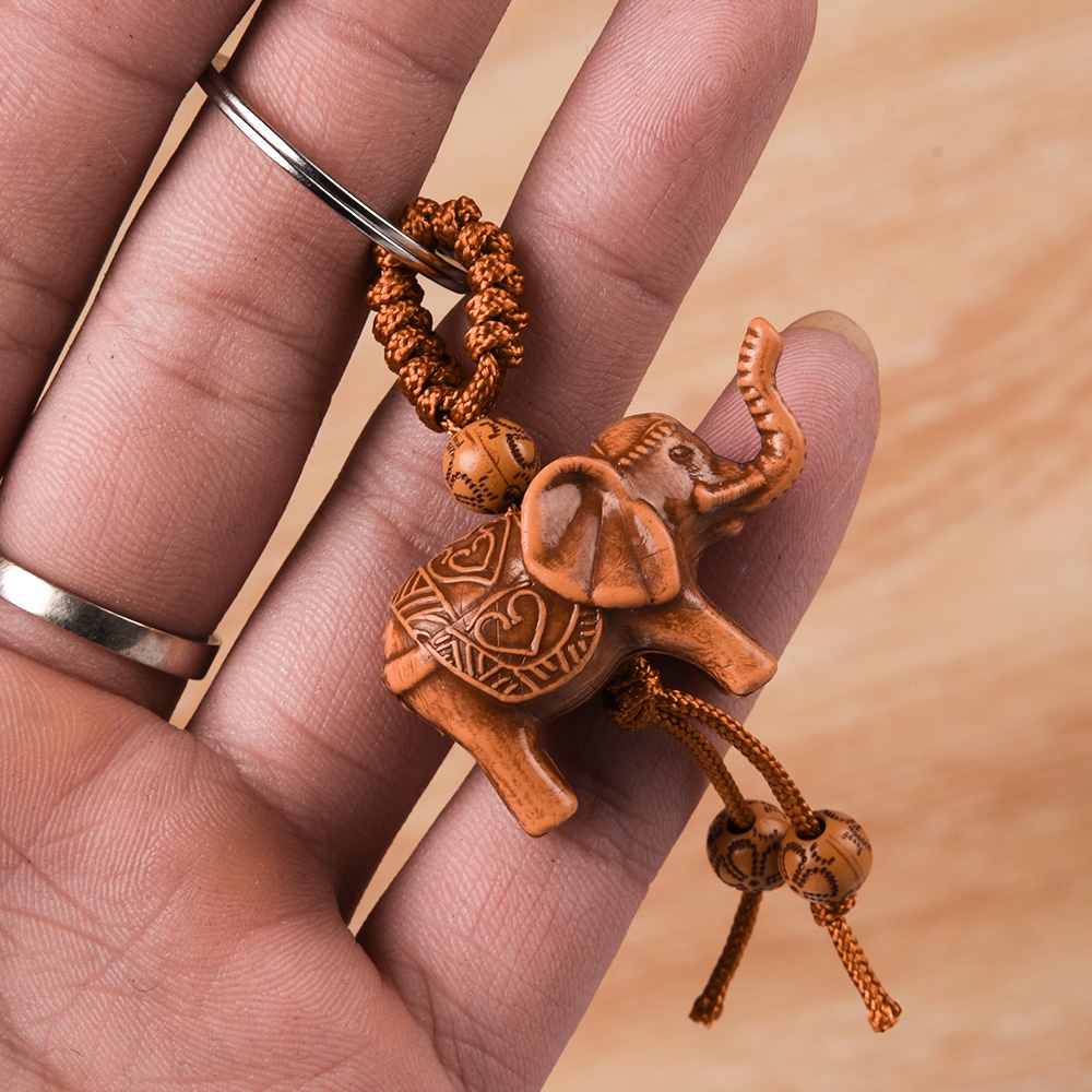 Móc Chìa Khóa Resin Hình Chú Voi Phong Cách Vintage Sáng Tạo Dành Cho Nam Và Nữ