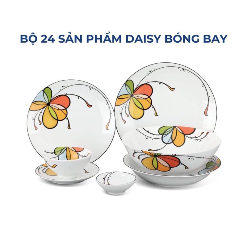 Bộ Chén Dĩa Sứ Cao Cấp Minh Long 9 sản phẩm Họa Tiết Bóng Bay đẹp, sang trọng phù hợp gia đình, đãi khách, tặng quà