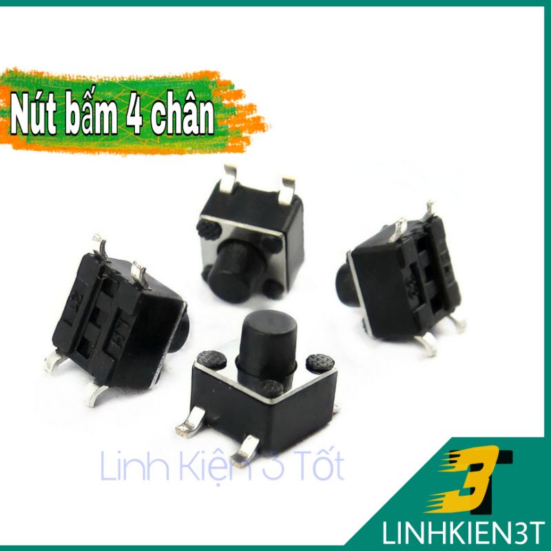( Túi 10 con ) Nút nhấn ( Nút bấm ) 4 chân