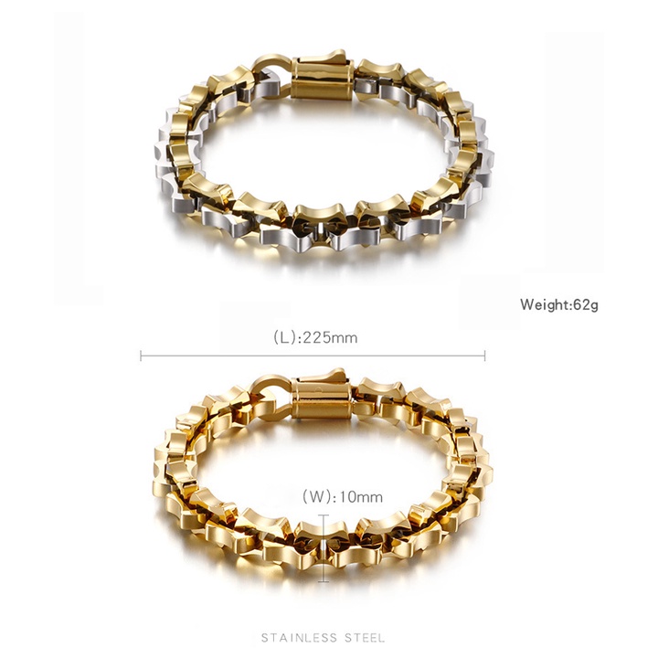 Lắc tay nam - Vòng tay nam Tittan hoa mắt xích hạt cạnh lượn KD01 (Màu tùy chọn) - NV110