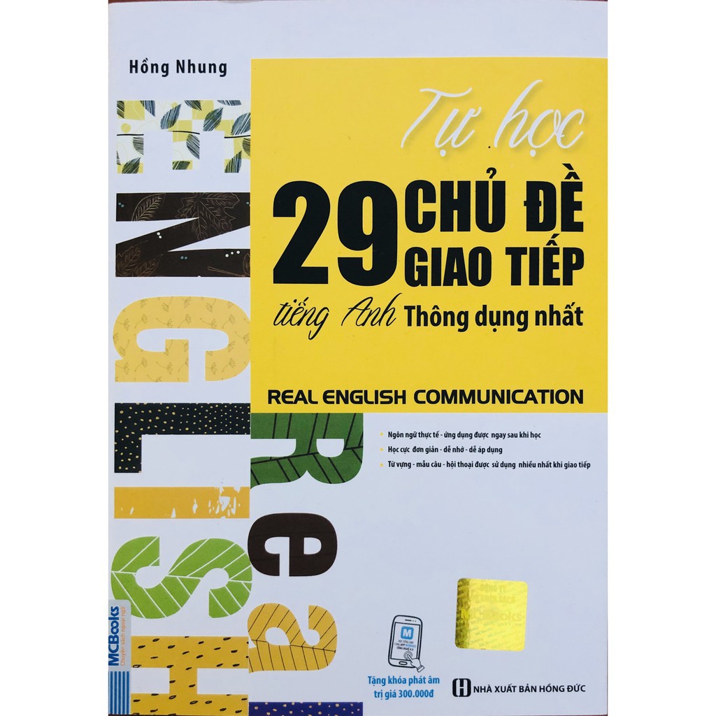 Sách - Tự học 29 chủ đề giao tiếp tiếng Anh thông dụng nhất: Real English Communication + tặng kèm bút hoạt hình