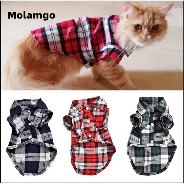 Áo Sơ Mi Kẻ Sọc Ca Rô Thời Trang Dành Cho Thú Cưng