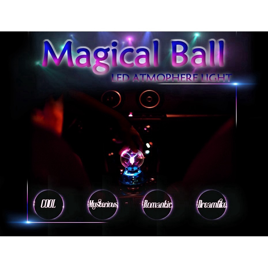 Car Music Sound Control LED USB Plasma Ball Electrostatic Lamp Decoration Atmosphere DJ Lights Party Magic Lighting