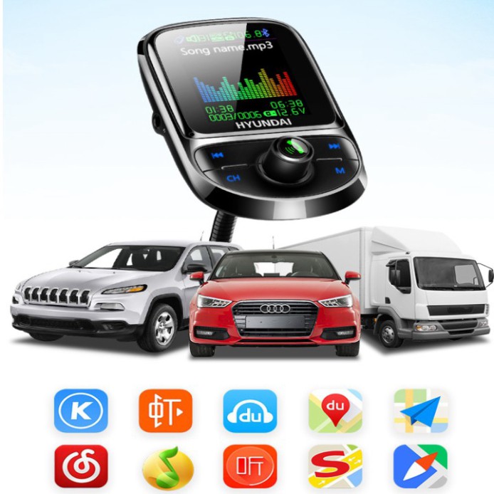 Sản phẩm Tẩu nghe nhạc kết nối bluetooth với ô tô. Thương hiệu cao cấp Hyundai C85 - Hàng Cao Cấp .