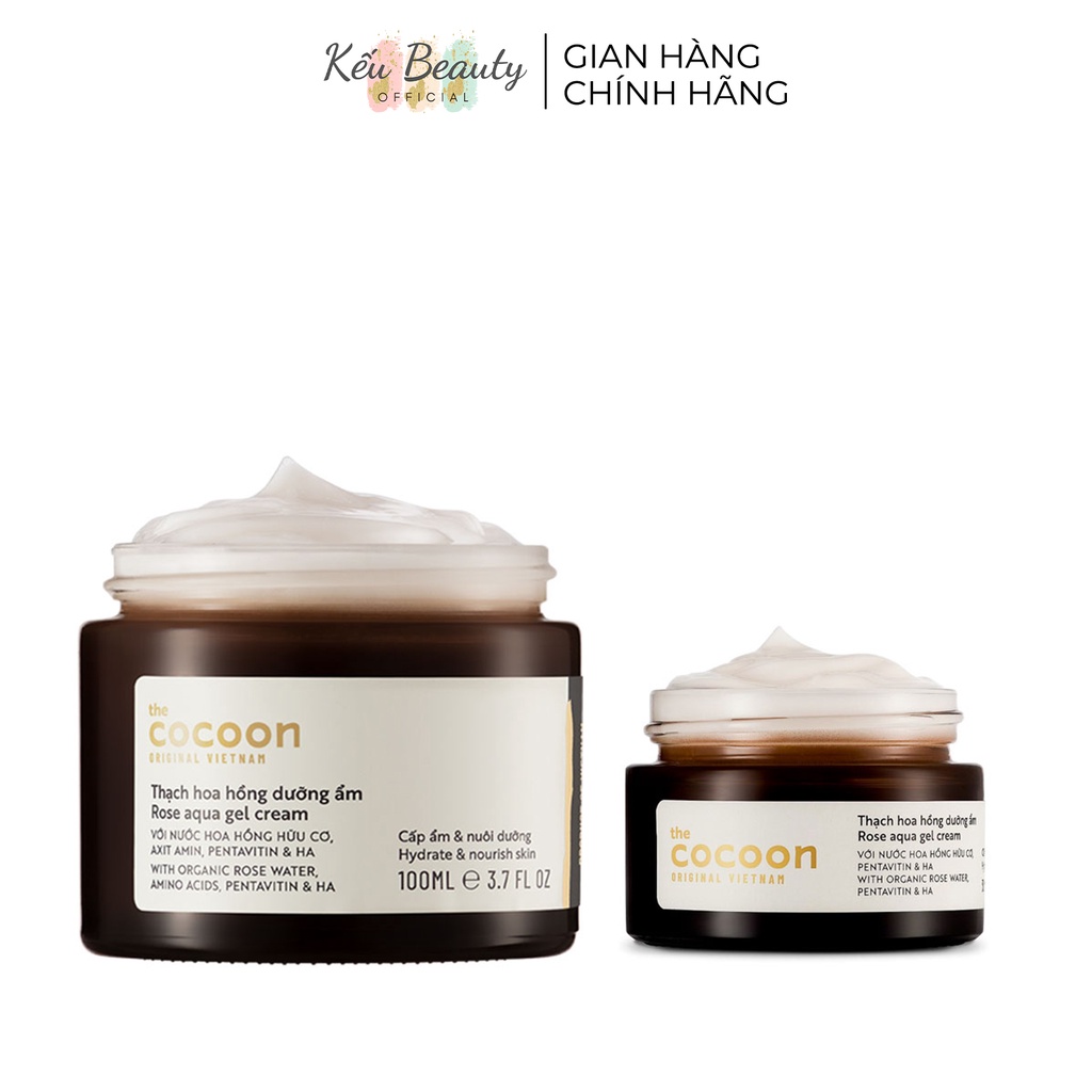 Thạch hoa hồng dưỡng ẩm Cocoon Rose Aqua Gel Cream làm dịu da thu nhỏ lỗ chân lông 100ml