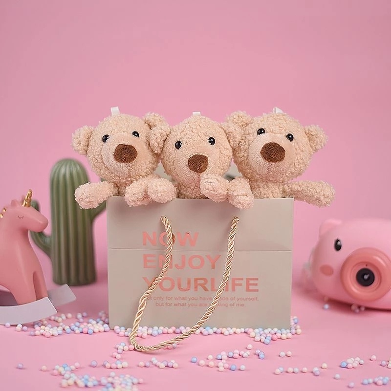 Gấu Bông Teddy 20cm Dễ Thương Dùng Làm Móc Khóa / Túi Xách