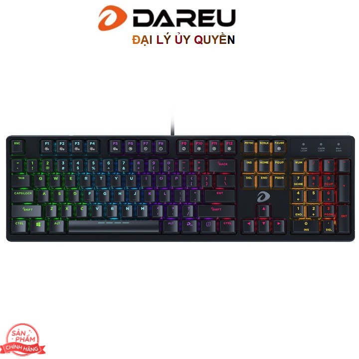 Bàn phím cơ Gaming DAREU EK1280s 104KEY (MULTI LED, Blue/ Brown/ Red D switch)