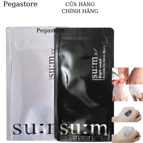 Mặt nạ sủi bọt,thải độc SUM 37 dưỡng da,trắng sáng Bright Award Bubble (mask sủi bọt thải độc su:m37 màuTrắng/đen)