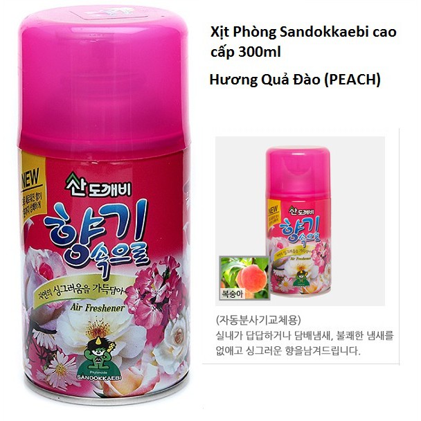 Bình Xịt Khử Mùi Thơm Phòng Tinh Dầu Thiên Nhiên Cao Cấp Sandokkaebi Hàn Quốc (300ml)