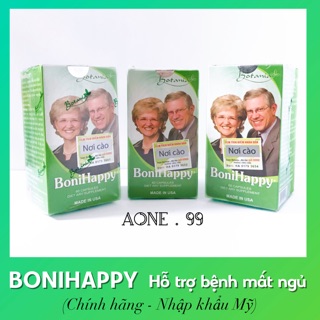 ✅ [CHÍNH HÃNG] BONIHAPPY - Bí Quyết Vượt Qua Bệnh Mất Ngủ Mãn Tính - Lọ 60 Viên - MUA 6 TẶNG 1