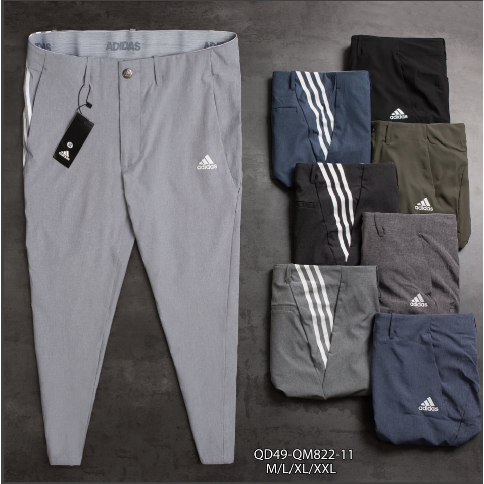 Quần dài golf Adidas xi dãn xịn QD49 - thể thao nam in viền lưng VNXK