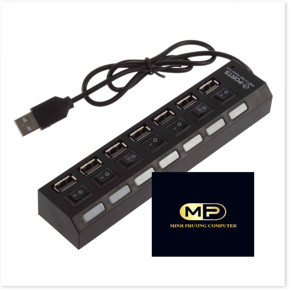 Hub USB 7P Hình ổ điện có công tắc