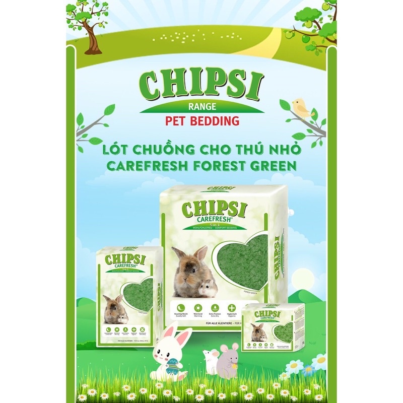 5L - Giấy lót chuồng Chipsi Carefresh Confetti, Forest Green dành cho thú cưng nhỏ: hamster, thỏ, bọ, sóc,...Kitty