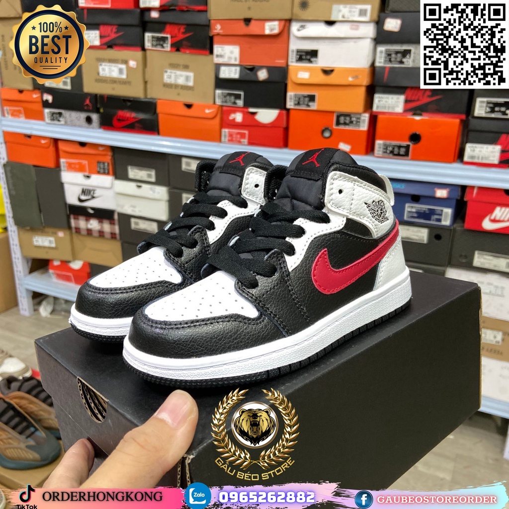 831042 Nhận Order Hỗ Trợ Free Ship Giày Trẻ Em Best Quality Sneaker ***Air Jordan 1 Mid