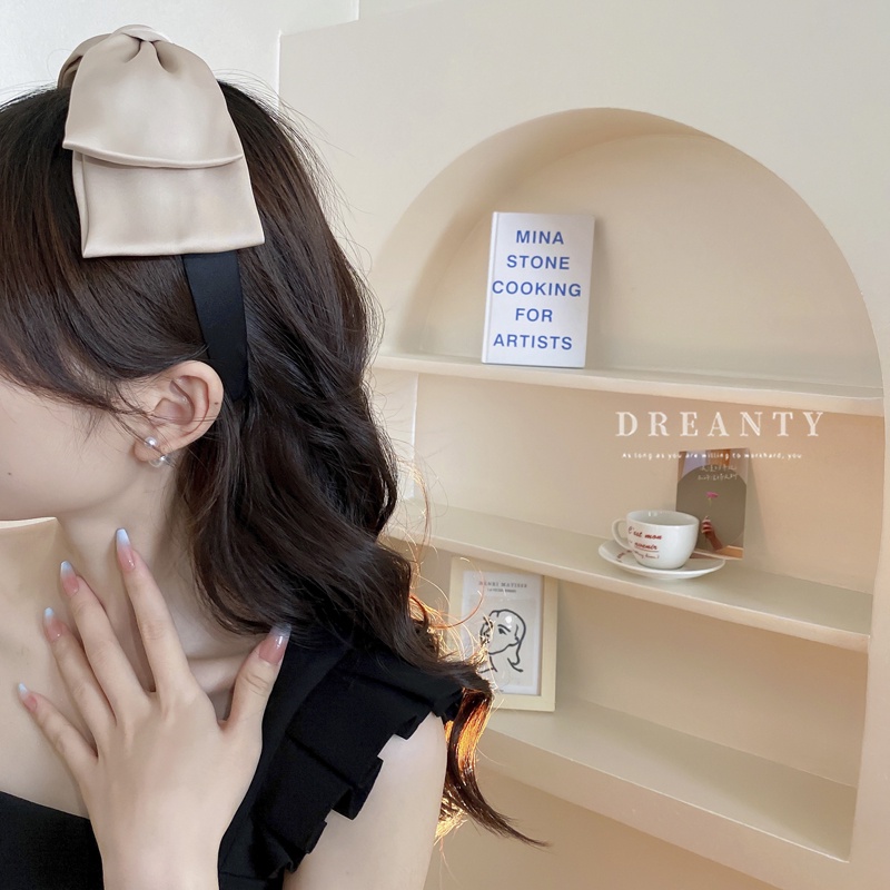 Băng Đô Cài Tóc Đính Nơ Lớn Đơn Giản Cổ Điển Phong Cách Hàn Quốc Mới
