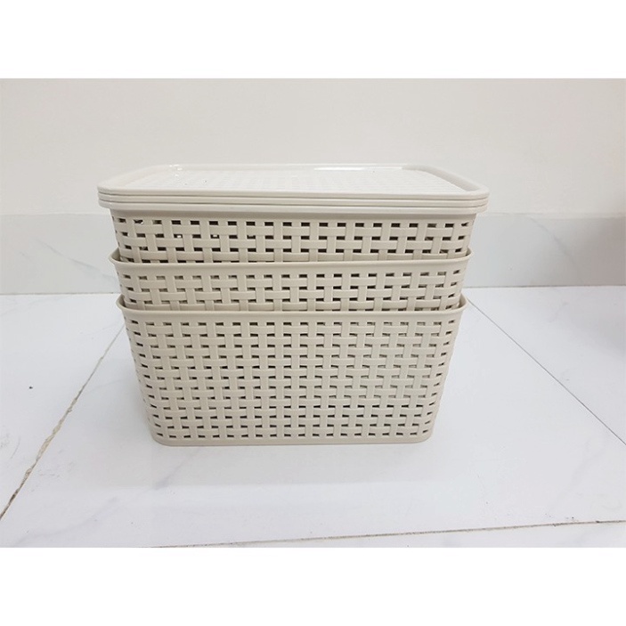 Giỏ Đựng Đồ Có Nắp Hàn Quốc Song Long Cỡ Bé 2572 - Duonghieu6789