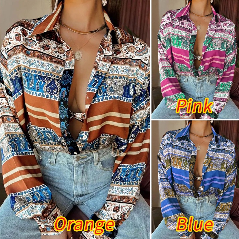 Zanzea Áo Sơ Mi Nữ Dài Tay Cổ Bẻ Thời Trang Châu Âu