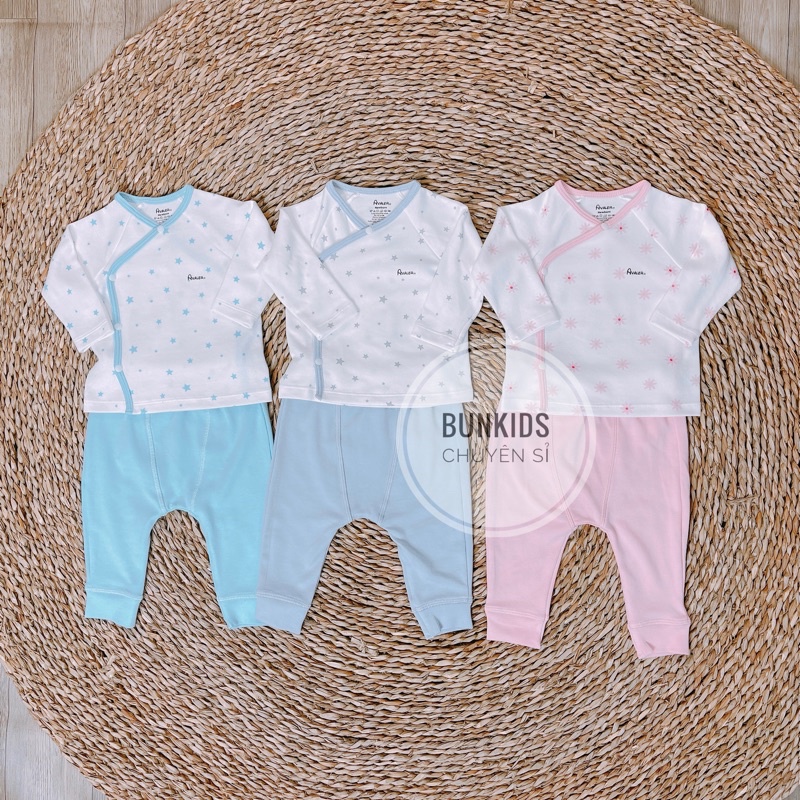 Bộ sơ sinh AVALER nỉ thu đông cài chéo dày dặn ấm