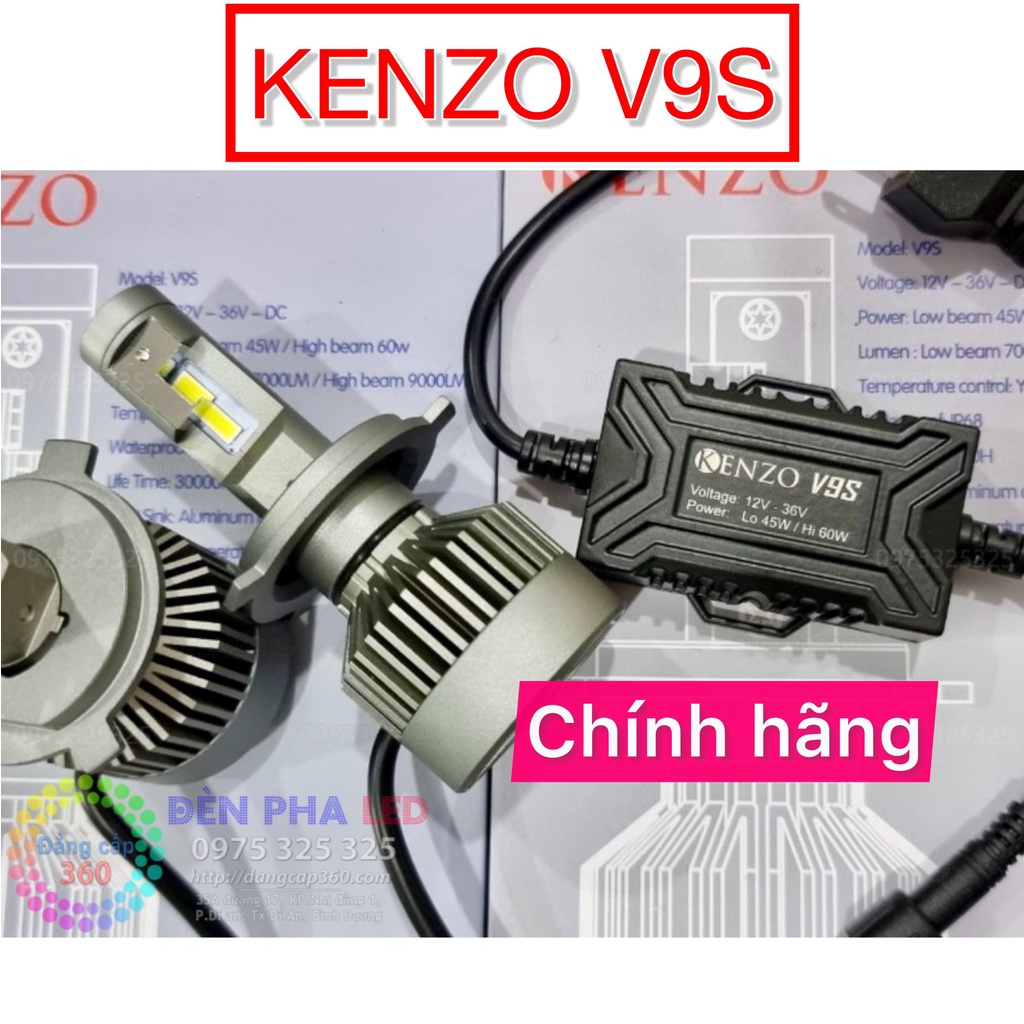 [Mẫu 2022] Đèn pha led Kenzo V9s và V8s 6800lm - mẫu mới - phù hợp nhiều xe hơn W12 V12 Z10s Z10 Z10 s L9 L8 L7 L5