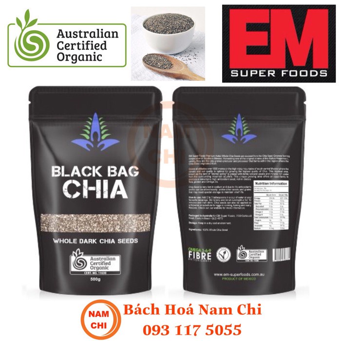 Hạt Chia Đen Úc Black Bag Chia 500g