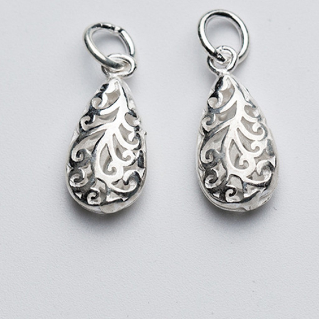 Charm bạc giọt nước mặt treo