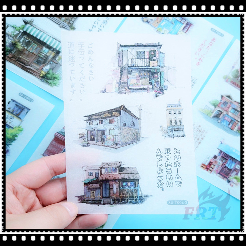 ❀ Cửa hàng đường Hokkaido Nhật Bản. Sticker Dán Trang Trí Phong Cách Retro Tatami ❀ Set 6 Tấm Sticker Dán Trang Trí Thời Trang