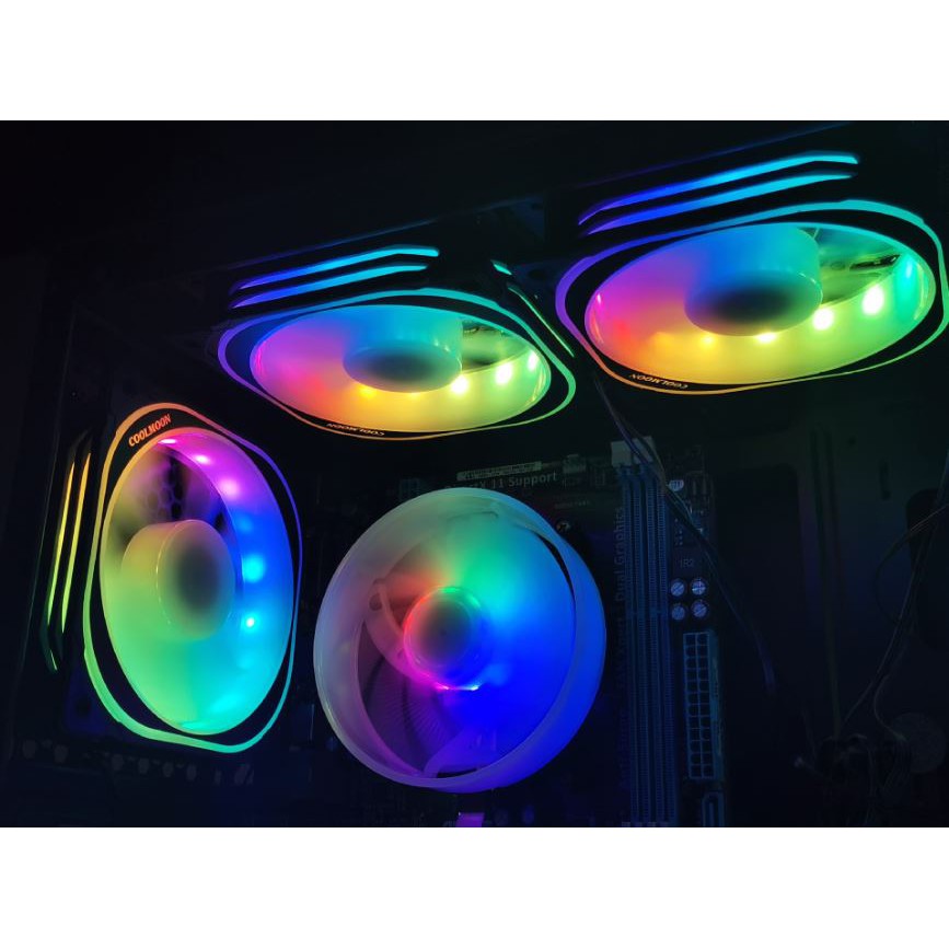 [Mã ELMS4 giảm 7% đơn 500K] Bộ 6 Quạt Tản Nhiệt, Fan Case Led RGB Coolmoon U1 - Kèm Hub + Remote