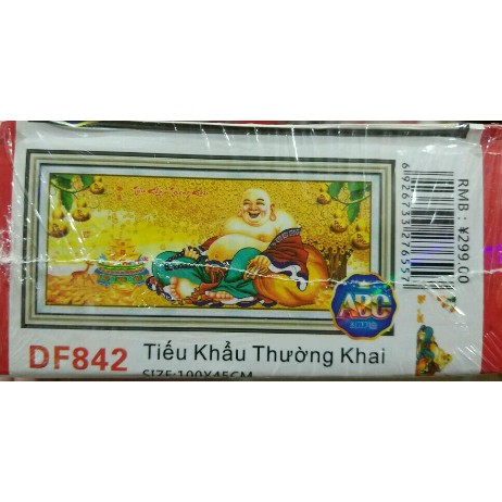 Tranh Đính Đá Phật Di Lặc Tiểu Khẩu Thường Khai DF842 - 100x45cm