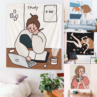 [CÓ SẴN] Vải in cô gái decor phòng ngủ,khách....