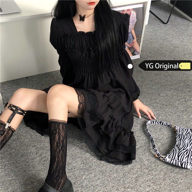 Đầm Nữ Tay Dài Phong Cách Retro Thời Trang Nữ Cá Tính | BigBuy360 - bigbuy360.vn