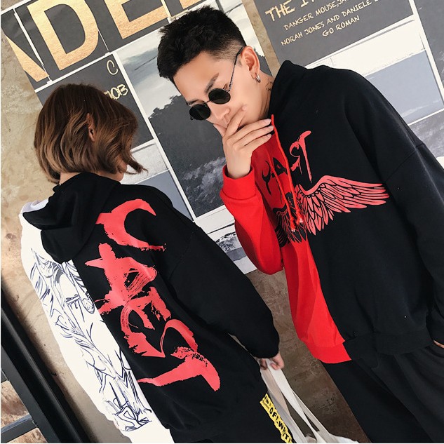 ÁO HOODIE NỈ NAM NỮ PHỐI CÁNH TIÊN | BigBuy360 - bigbuy360.vn