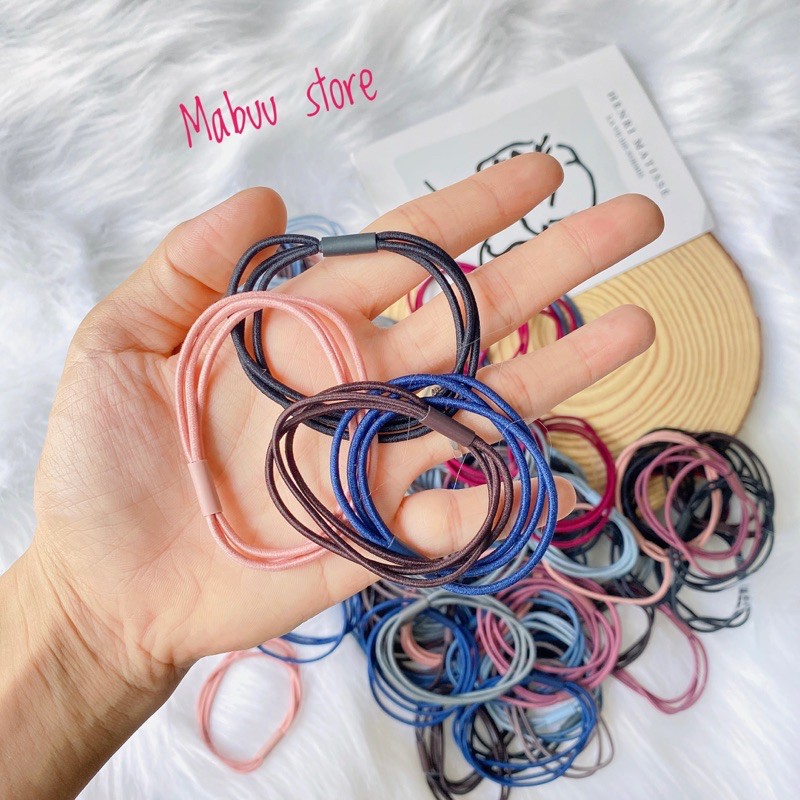 [Mã FAMARAL1 giảm 10K đơn 50K]Combo 10 dây chun buộc tóc nữ nhiều Màu Kiểu 3 sợi