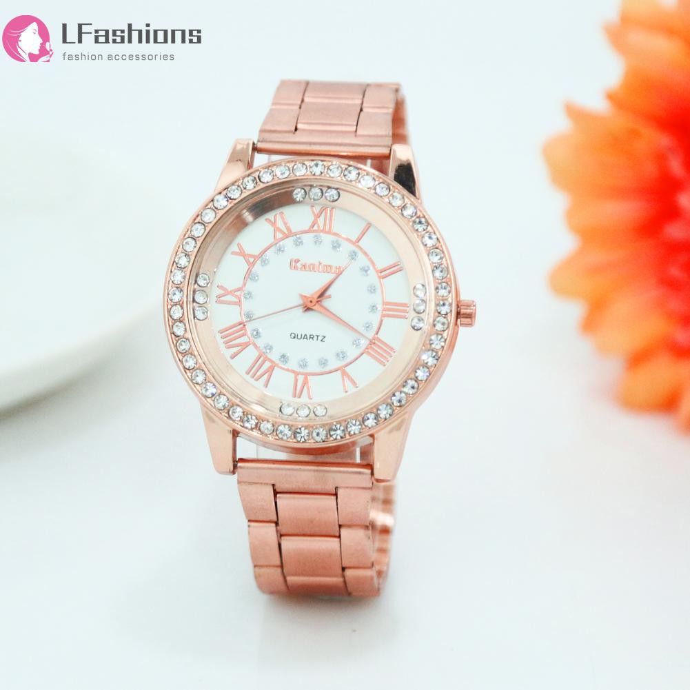 Đồng Hồ Analog Máy Quartz Nữ Đính Hột Xoàn Dây Thép Không Gỉ