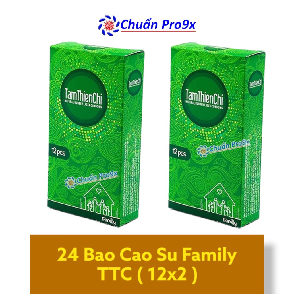 Bao cao su Tâm Thiện Chí FAMILY mỏng trơn 2 hộp x 12 bao TTC