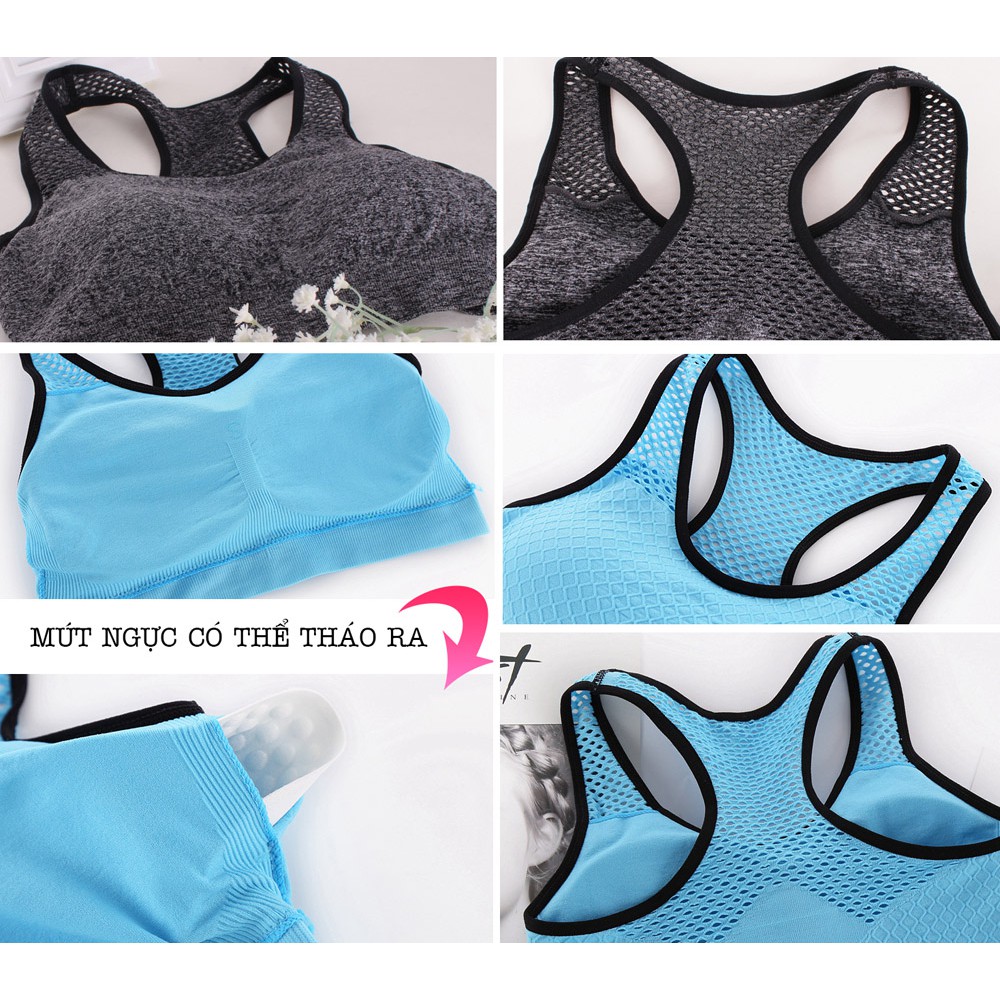 BIG SIZE  Áo Bra Tập Yoga Gym Phối Lưới 2084