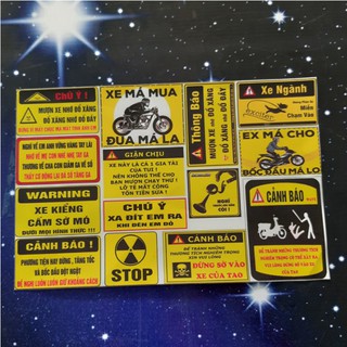 tem cảnh báo logo cảnh báo trang trí xe
